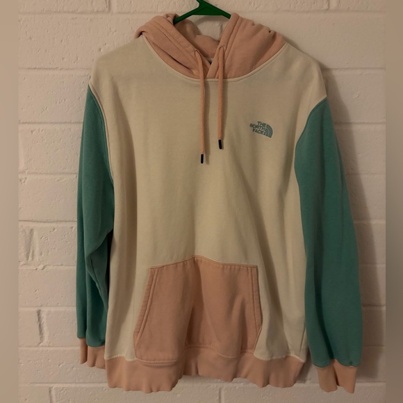 The North Face Women's Pastel and Cream Colorblock Fleece Hoodie - Picture 1 of 4